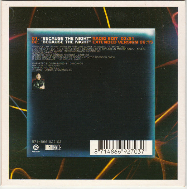 Jan Wayne : Because The Night (CD, Single)