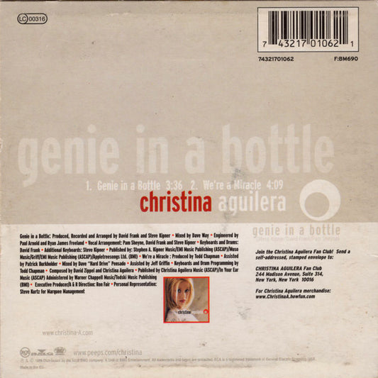Christina Aguilera : Genie In A Bottle (CD, Single, Car)