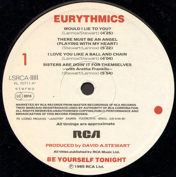 Eurythmics : Be Yourself Tonight (LP, Album)