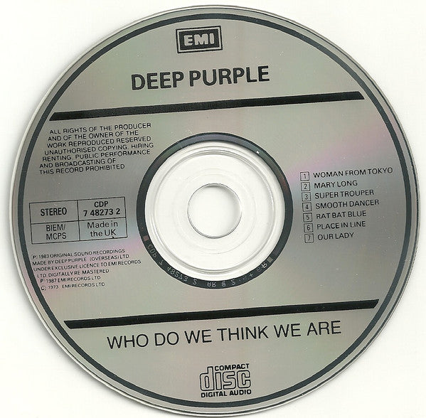 Deep Purple : Who Do We Think We Are (CD, Album, RE)