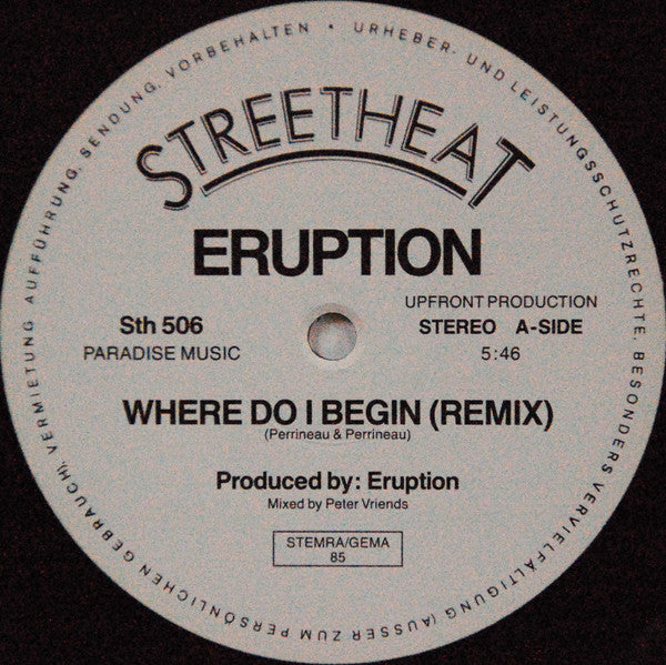 Eruption (4) : Where Do I Begin (12", Pla)