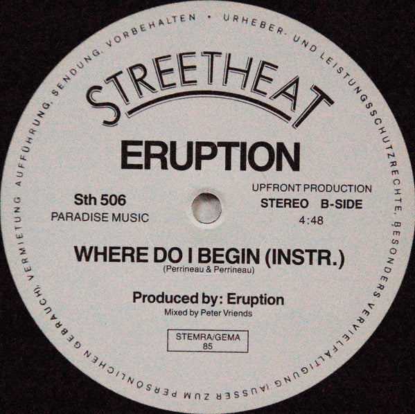 Eruption (4) : Where Do I Begin (12", Pla)