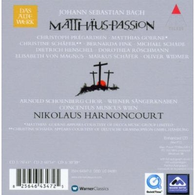 Johann Sebastian Bach - Christoph Prégardien · Matthias Goerne · Christine Schäfer · Dorothea Röschmann · Bernarda Fink, Elisabeth von Magnus · Michael Schade · Markus Schäfer (5) · Dietrich Henschel · Oliver Widmer · Arnold Schoenberg Chor · Die Wiener S : Matthäus Passion (Box + 2xCD, Album, RE + CD, Enh, RE)