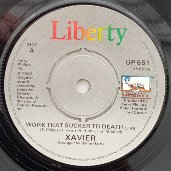 Xavier (2) Featuring George Clinton & Bootsy Collins : Work That Sucker To Death / Love Is On The One (7", Single)