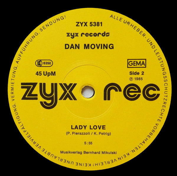 Dan Moving : Roll On / Lady Love (12")