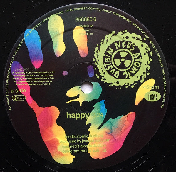Ned's Atomic Dustbin : Happy (12", Single)