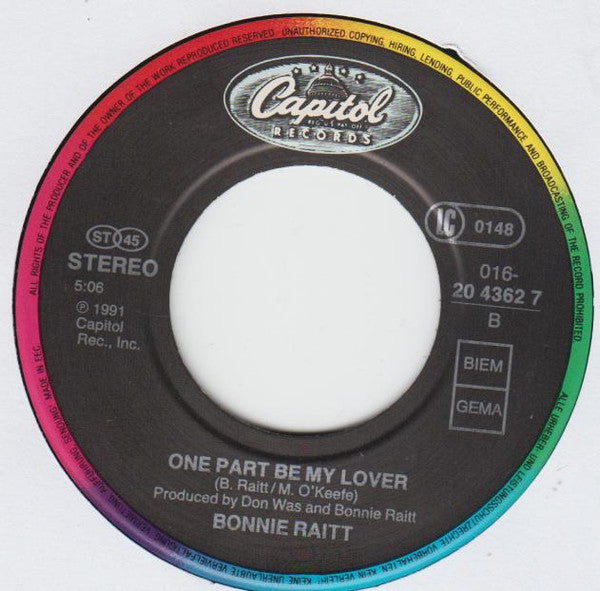 Bonnie Raitt : Something To Talk About (7")