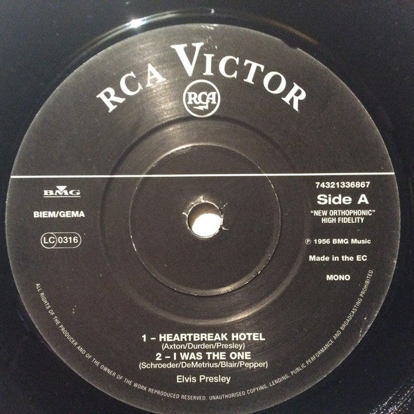 Elvis Presley : Heartbreak Hotel (7", RM)