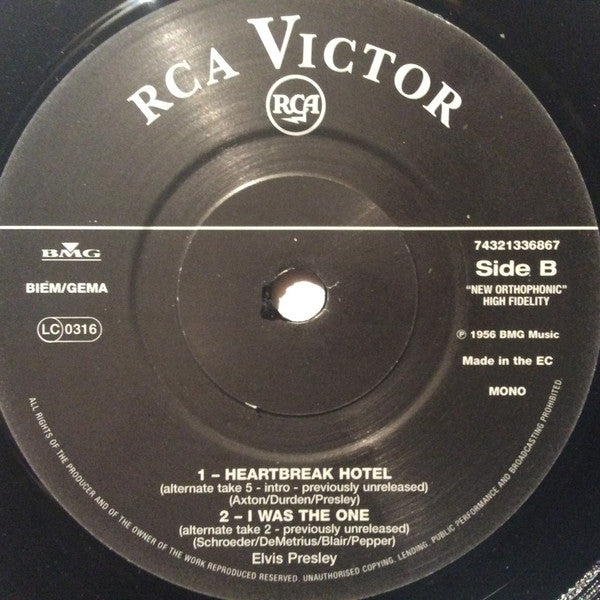 Elvis Presley : Heartbreak Hotel (7", RM)