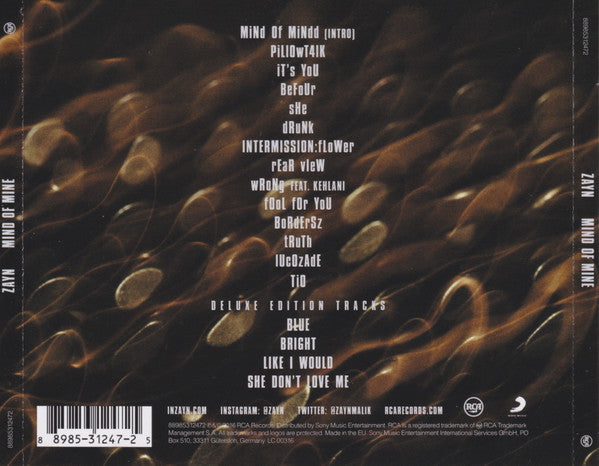 ZAYN (3) : Mind Of Mine (CD, Album, Dlx)