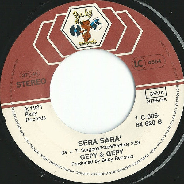 Gepy & Gepy : Teneramente (7")