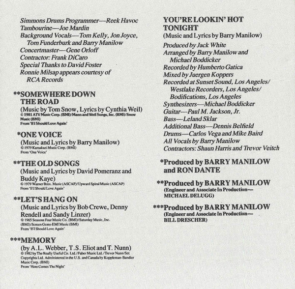 Barry Manilow : Greatest Hits Vol. II (CD, Comp)