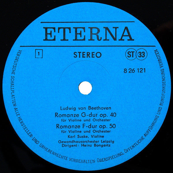 Ludwig van Beethoven, Karl Suske, Peter Rösel, Gewandhausorchester Leipzig, Heinz Bongartz : Romanze G-dur Op. 40 / Romanze F-dur Op. 50 / Konzert C-dur WoO 5 (Fragment) (Für Violine Und Orchester) / Rondo B-dur WoO 6 (Für Klavier Und Orchester) (LP, RP, Blu)