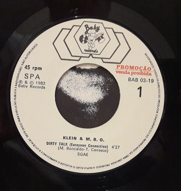 Klein & M.B.O. : Dirty Talk (7", Promo)