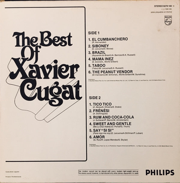 Xavier Cugat : The Best Of Xavier Cugat (LP, Comp)