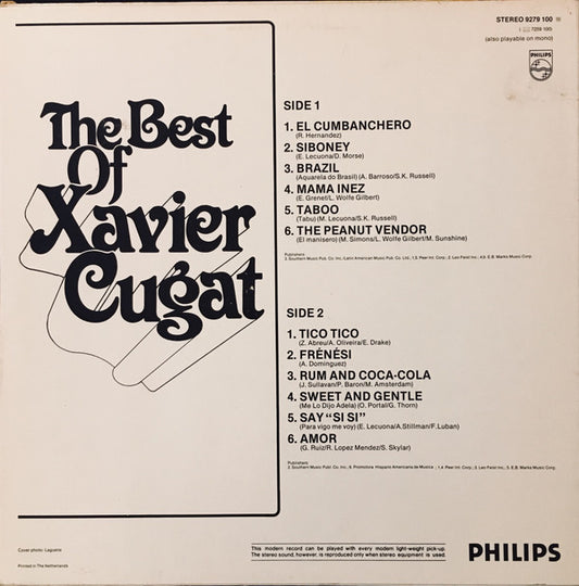Xavier Cugat : The Best Of Xavier Cugat (LP, Comp)