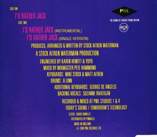The Reynolds Girls : I'd Rather Jack (CD, Maxi)