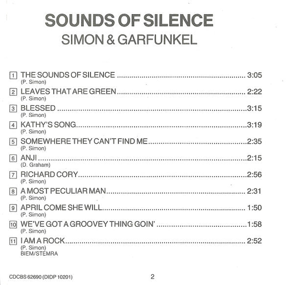 Simon & Garfunkel : Sounds Of Silence (CD, Album)