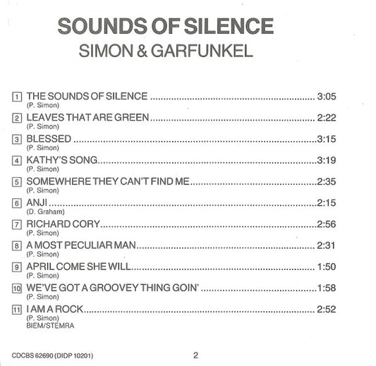 Simon & Garfunkel : Sounds Of Silence (CD, Album)