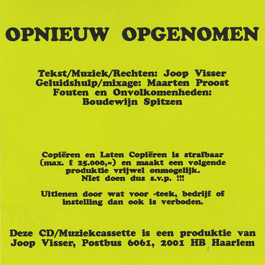 Joop Visser (2) : Opnieuw Opgenomen (CD, Album)