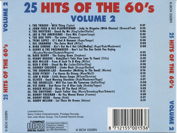 Various : 25 Hits Of The 60's (Volume 2) (CD, Comp)