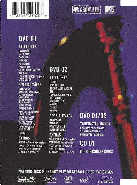 Herbert Grönemeyer & NDR Hannover Pops Orchestra : Stand Der Dinge (2xHybrid, DVDplus, Album, Multichannel, Sup)