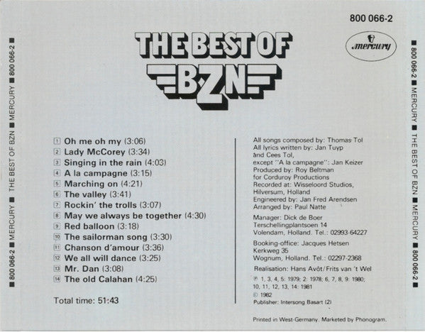 BZN : The Best Of BZN (CD, Comp, Promo)