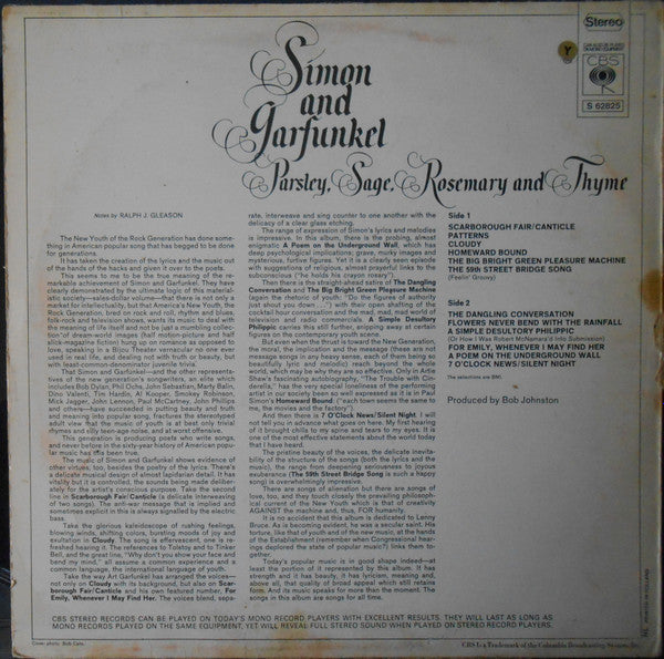 Simon & Garfunkel : Parsley, Sage, Rosemary And Thyme (LP, Album, RE)