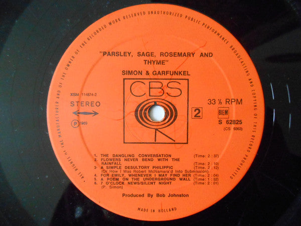 Simon & Garfunkel : Parsley, Sage, Rosemary And Thyme (LP, Album, RE)