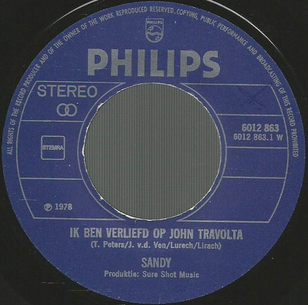 Sandy (8) : Ik Ben Verliefd Op John Travolta (7", Single)