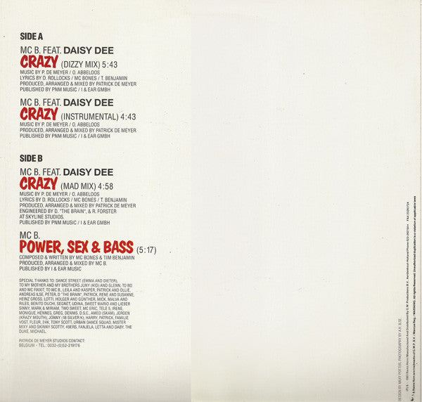 MC B Featuring Daisy Dee : Crazy (12")