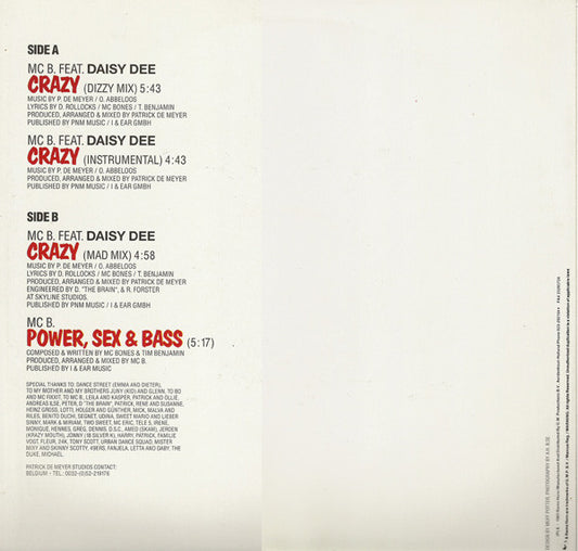 MC B Featuring Daisy Dee : Crazy (12")