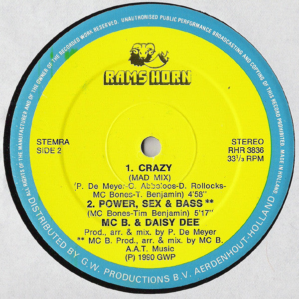 MC B Featuring Daisy Dee : Crazy (12")
