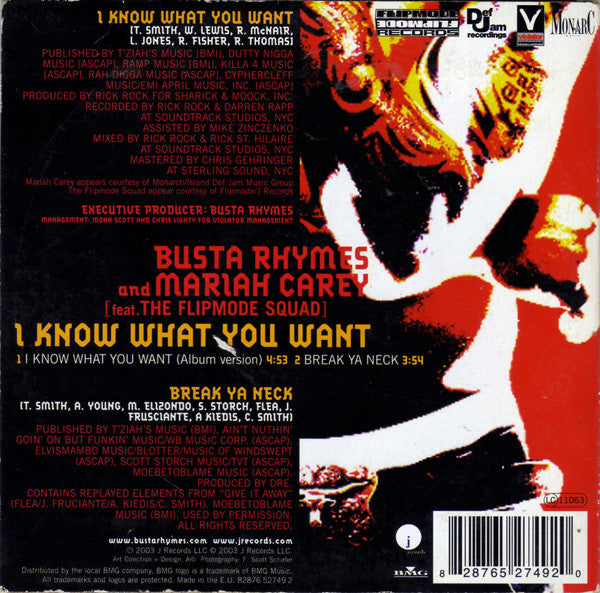 Busta Rhymes And Mariah Carey Feat. Flipmode Squad : I Know What You Want (CD, Single)