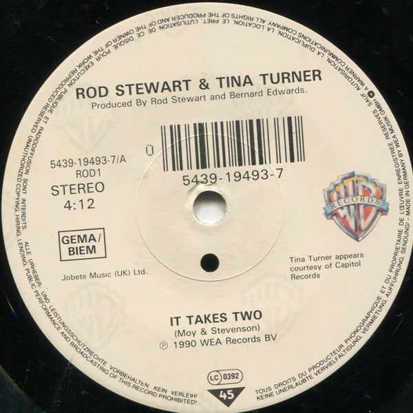 Rod Stewart & Tina Turner : It Takes Two (7", Single, Sma)
