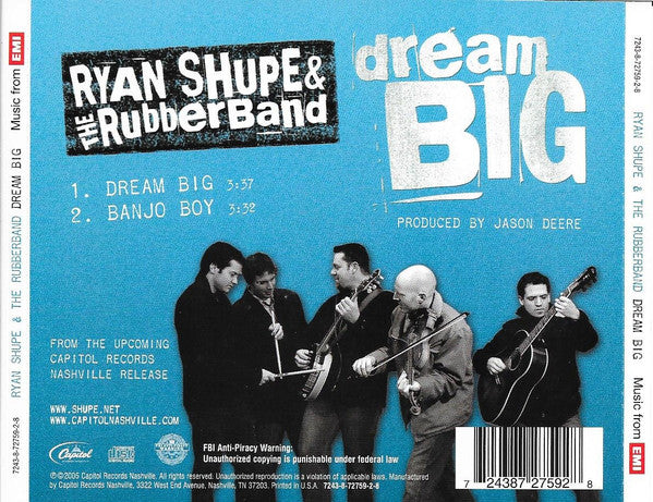 Ryan Shupe & The Rubberband : Dream Big (CD, Single)