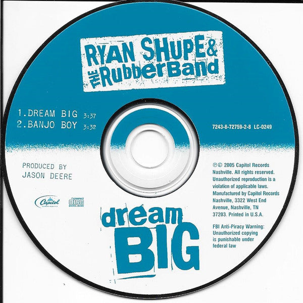 Ryan Shupe & The Rubberband : Dream Big (CD, Single)