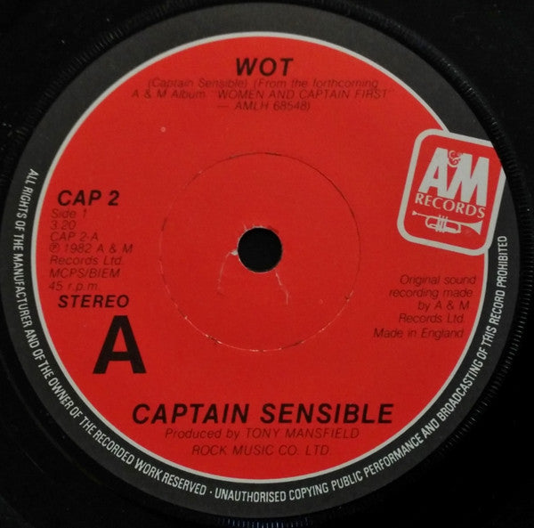 Captain Sensible : Wot! (7", Single)