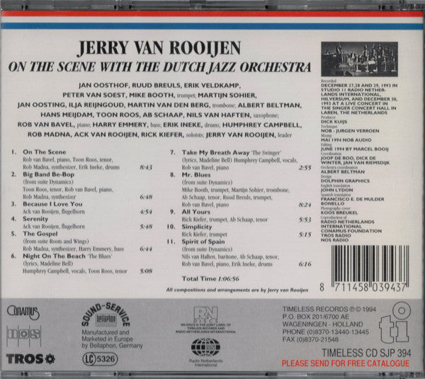 Jerry Van Rooijen* with The Dutch Jazz Orchestra : On The Scene (CD, Album)