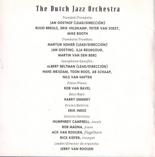 Jerry Van Rooijen* with The Dutch Jazz Orchestra : On The Scene (CD, Album)