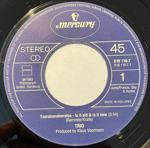 Trio : Tooralooralooraloo - Is It Old & Is It New (7", Single)