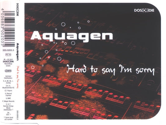 Aquagen : Hard To Say I'm Sorry (CD, Maxi, Copy Prot.)