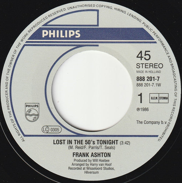 Frank Ashton : Lost In The 50's Tonight (7", Single)