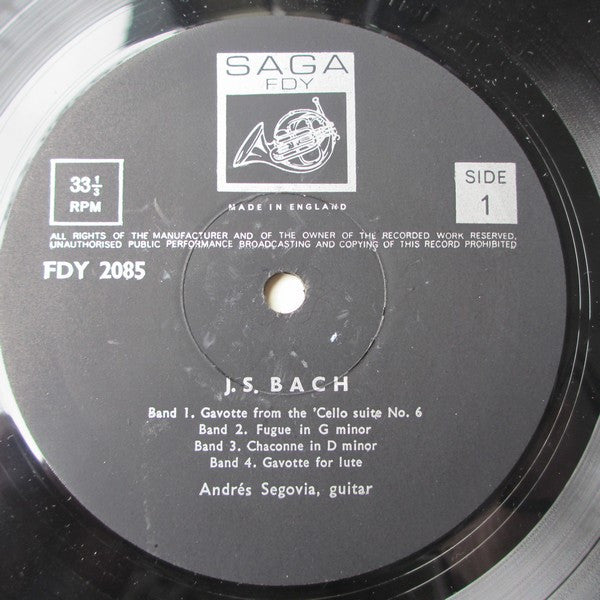 Andrés Segovia, Waldemar Döhling, Christopher Wood : Segovia & Döhling Play Bach, Wood Plays Handel (LP, Album, Mono)