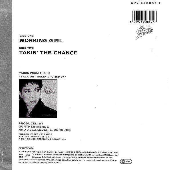Helen Schneider : Working Girl (7", Single)
