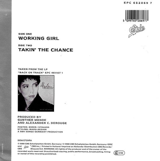 Helen Schneider : Working Girl (7", Single)
