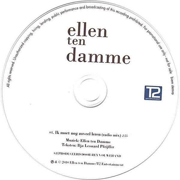 Ellen ten Damme : Ik Moet Nog Zoveel Leren (CDr, Single, Promo)