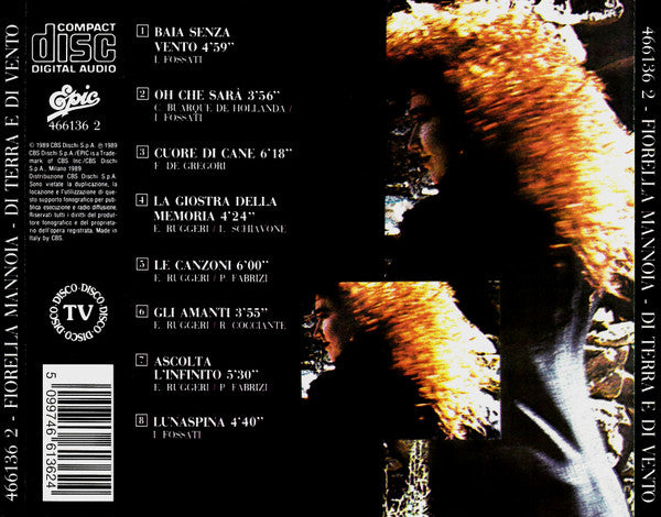 Fiorella Mannoia : Di Terra E Di Vento (CD, Album)
