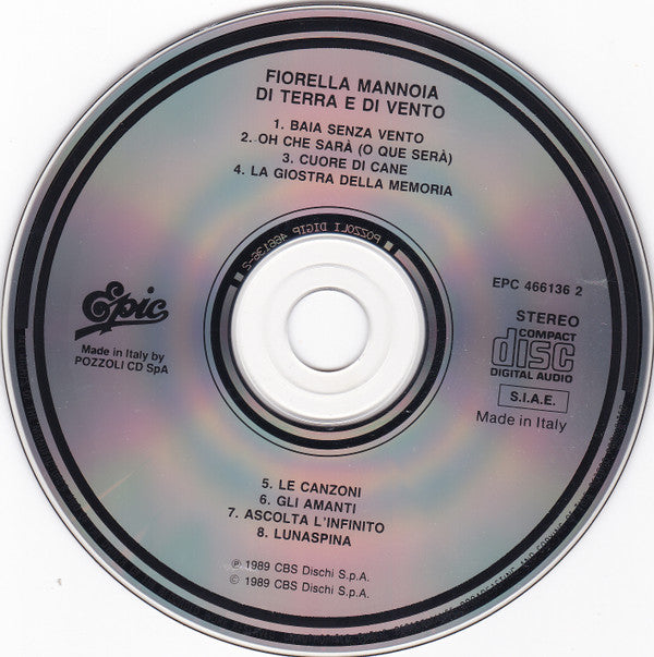 Fiorella Mannoia : Di Terra E Di Vento (CD, Album)