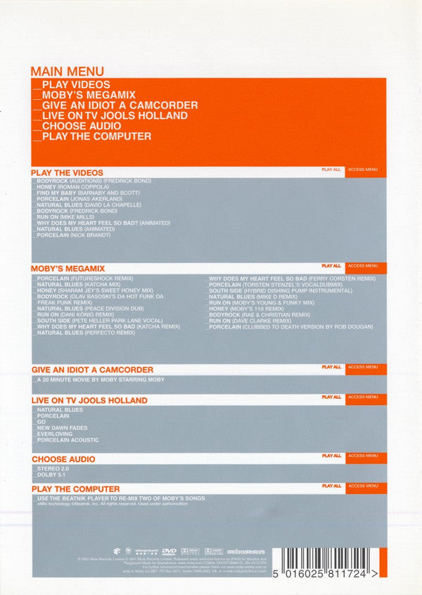 Moby : Play (The DVD)  (DVD-V, P/Mixed + CD, Comp, Mixed)